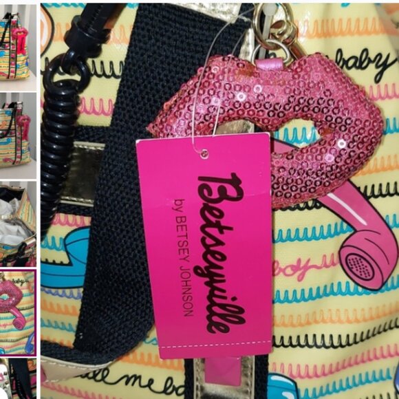 NWT Betsey Johnson BETSEYVILLE CALL ME PHONE TOTE - Picture 4 of 12